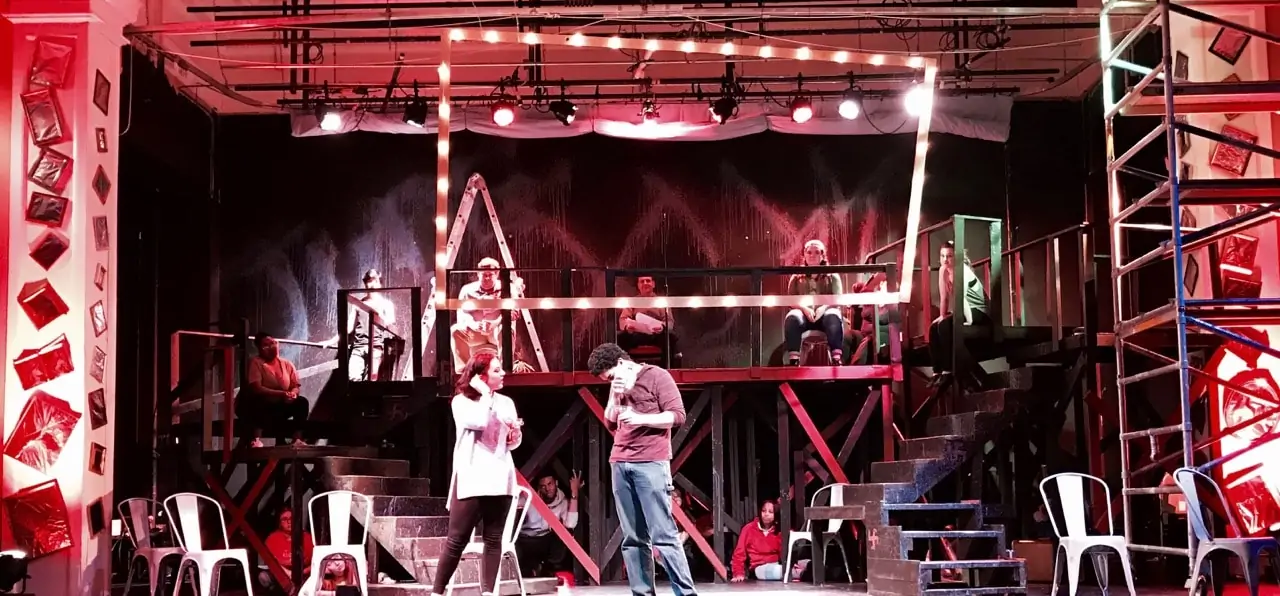 Cabaret rehearsal in Sale Theatre at Ferrum College.