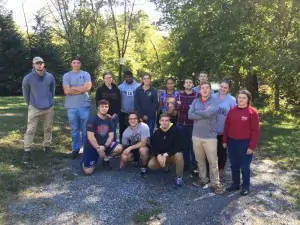 Dr. Tina Hanlon (far right) with the Appalachian Cluster 2016 field trip to Saltville, St. Paul, Dante, Pound, and Wise, VA as well as Lynch, KY.