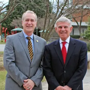Ferrum College President Johns with Virginia Western President Sandel