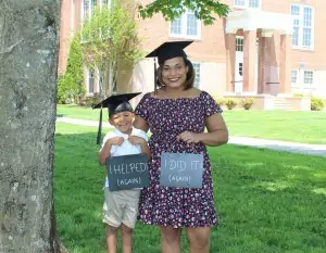 Leya and her four-year-old son, nicknamed "Little Kendall."