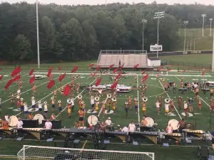 World Class Crossmen Drum and Bugle Corps rehearsed at Ferrum College's W.B. Adams Stadium for Salem's July 30 Summer Music Games.