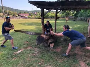 Franklin County Schools' administrators and faculty held some of the "Amazing Race" activities at the Blue Ridge Institute and Museum at Ferrum College in June and July.