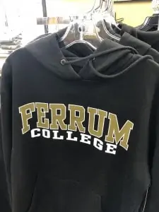 Ferrum College's campus store boasts a variety of spirit wear and other merchandise.
