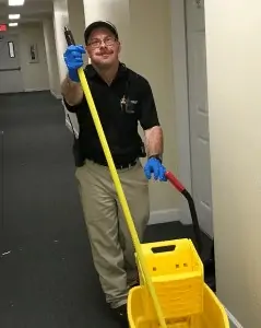 Lonnie Thompson prepares Clark Hall for student consolidation.