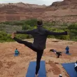 Lindsey found peace by practicing yoga and mindful meditation during the trek.