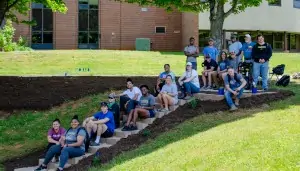 EPD 202 sits at the Carolyn Thomas memorial bench, May 2021.