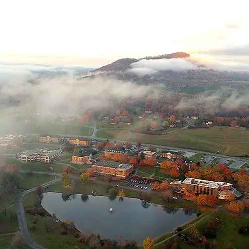 Ferrum College campus aerial photo by alumnus West Nuttycombe, Jr.