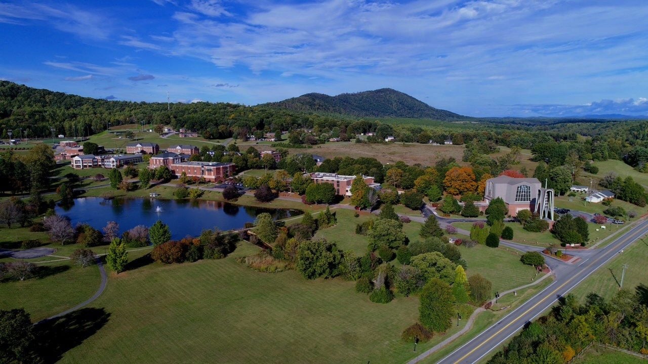 Aerial view of Ferrum College
