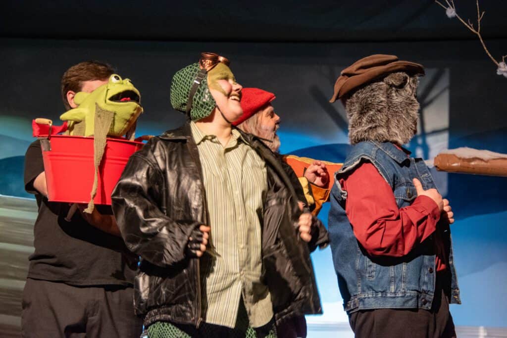 Emmet Otter performers in full costume. 