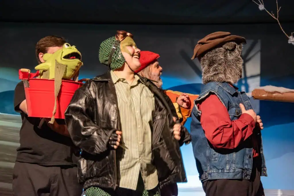 Emmet Otter performers in full costume. 
