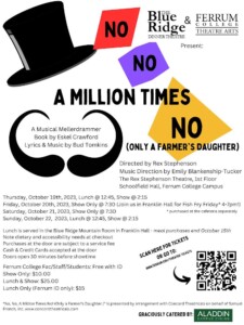 Thumbnail image for the Ferrum College Blue Ridge Dinner Theatre Presents “No, No, a Million Times No” as Fall Musical news item