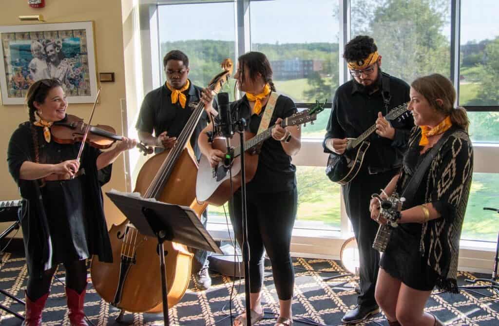 Orchestra Appalachia performing for an audience on Ferrum College Campus.