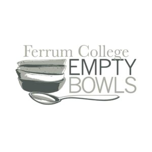 Grey on white drawing of a pile of several bowls and a spoon, with the words