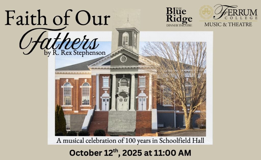 Schoolfield Hall with central photo of old steeple imposed on recent photo