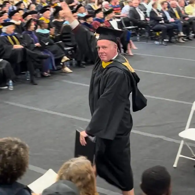Thumbnail image for the Ferrum College Celebrates with Graduate Mike Smith ’24 news item