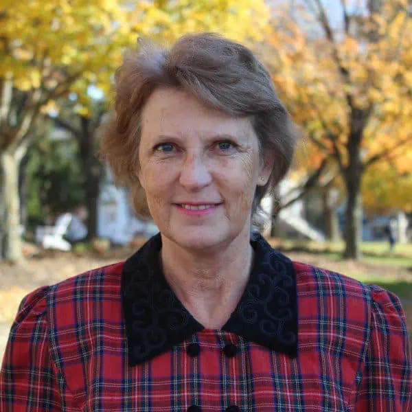 Headshot of Ferrum College professor Katherine Grimes standing outside on campus.