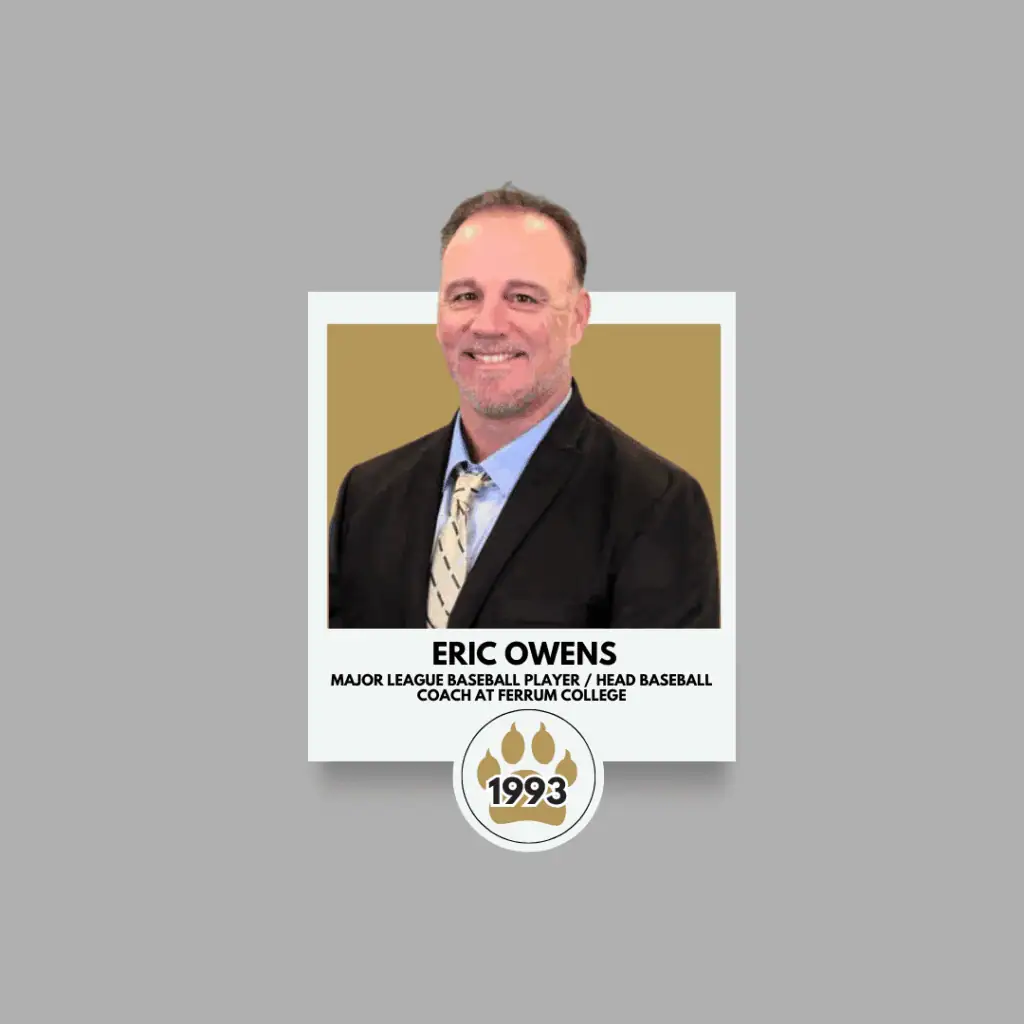 Headshot of Eric Owens, Major league Baseball player / Head Baseball Coach at Ferrum College and 1993 Alumni.