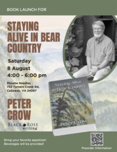Flyer for book launch of Pete Crow's
