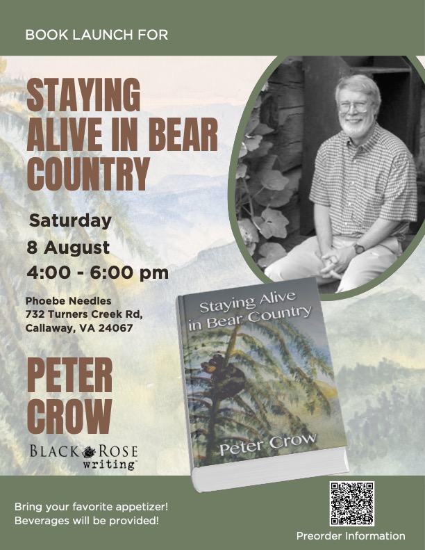 Flyer for book launch of Pete Crow's 
