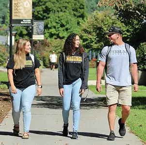 Students at Ferrum walking