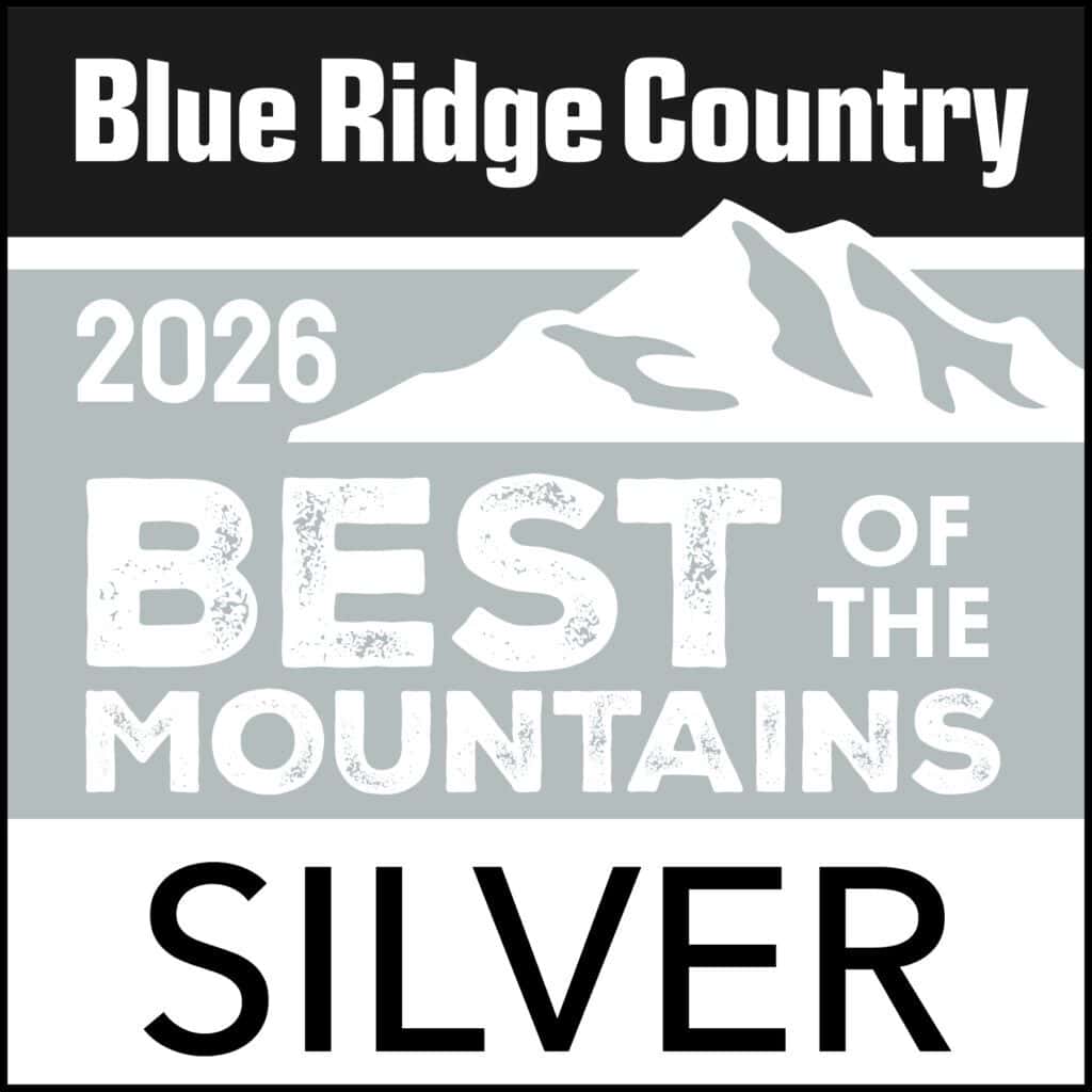 Grey, white and black logo for silver awards in Best of Mountains from Blue Ridge Country 2026
