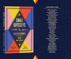 Black background with cover of anthology