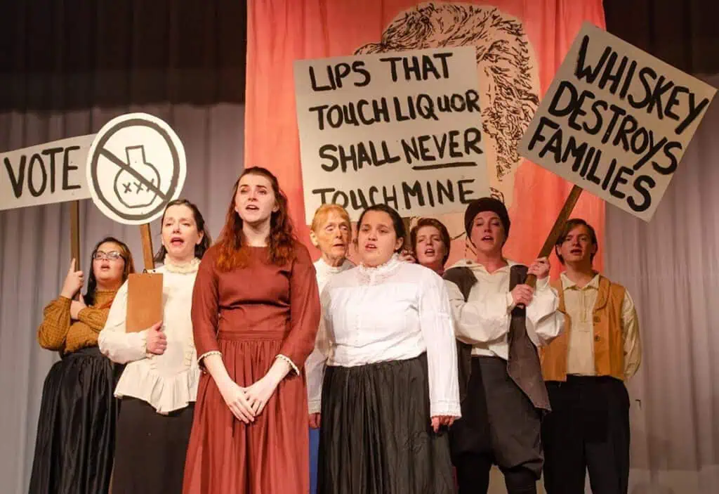 Theatre Arts students performing in a play.