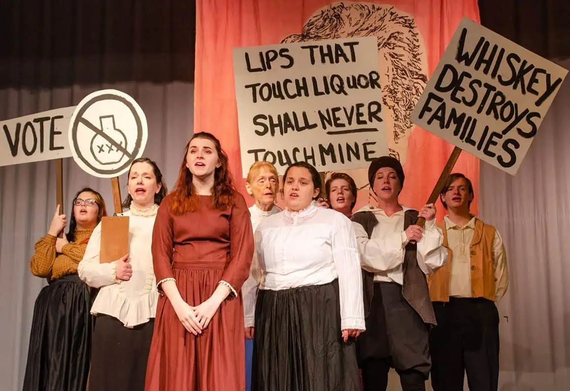 Theatre Arts students performing in a play.