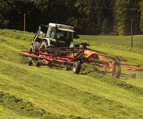 tractor plowing on territory